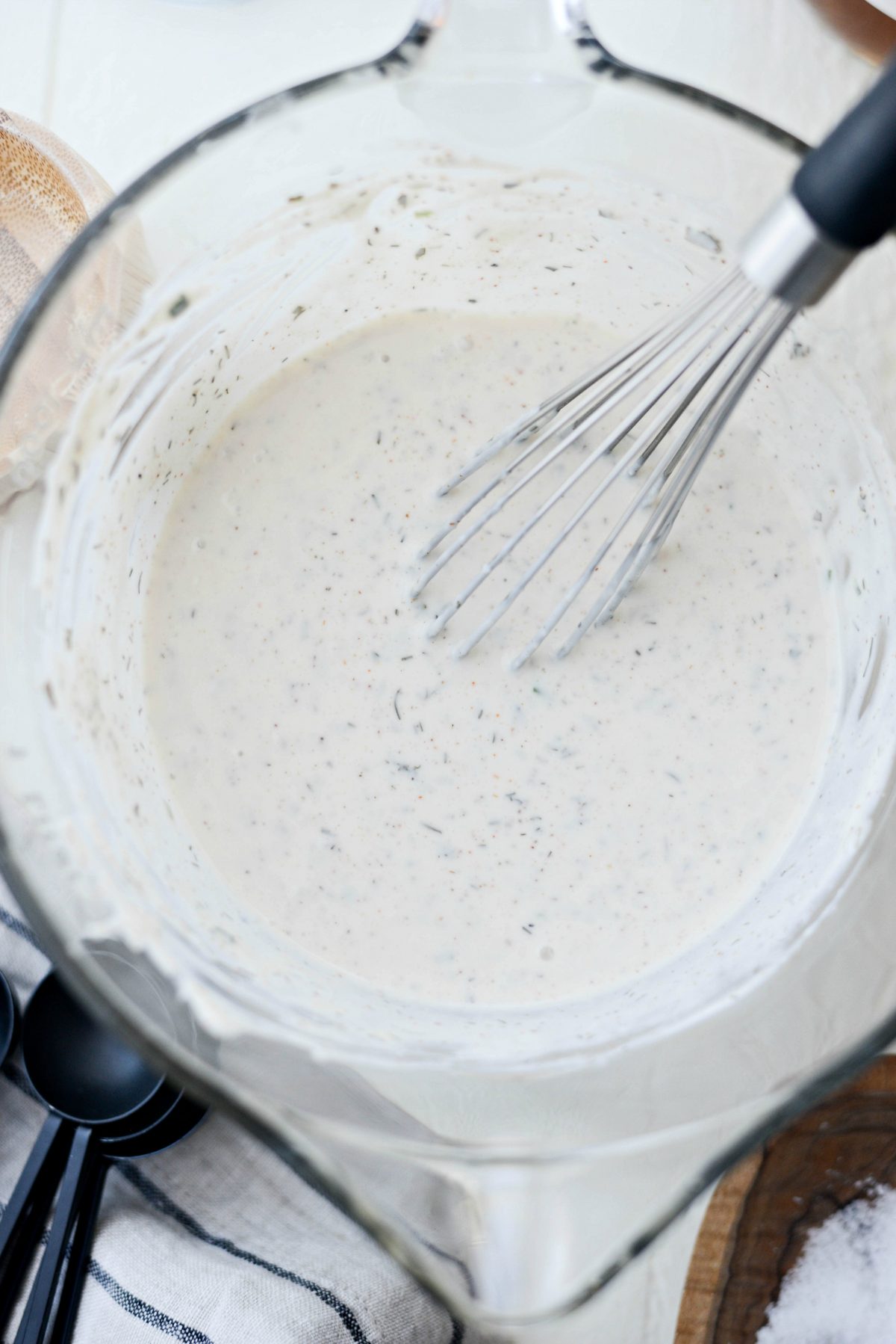  Greek Yogurt Ranch Dressing in bowl.