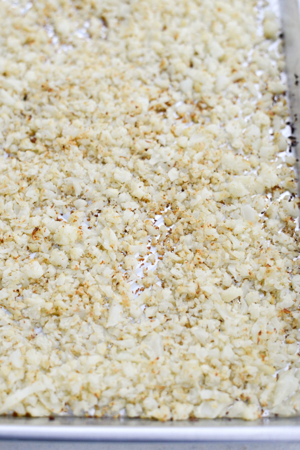 golden roasted cauliflower rice