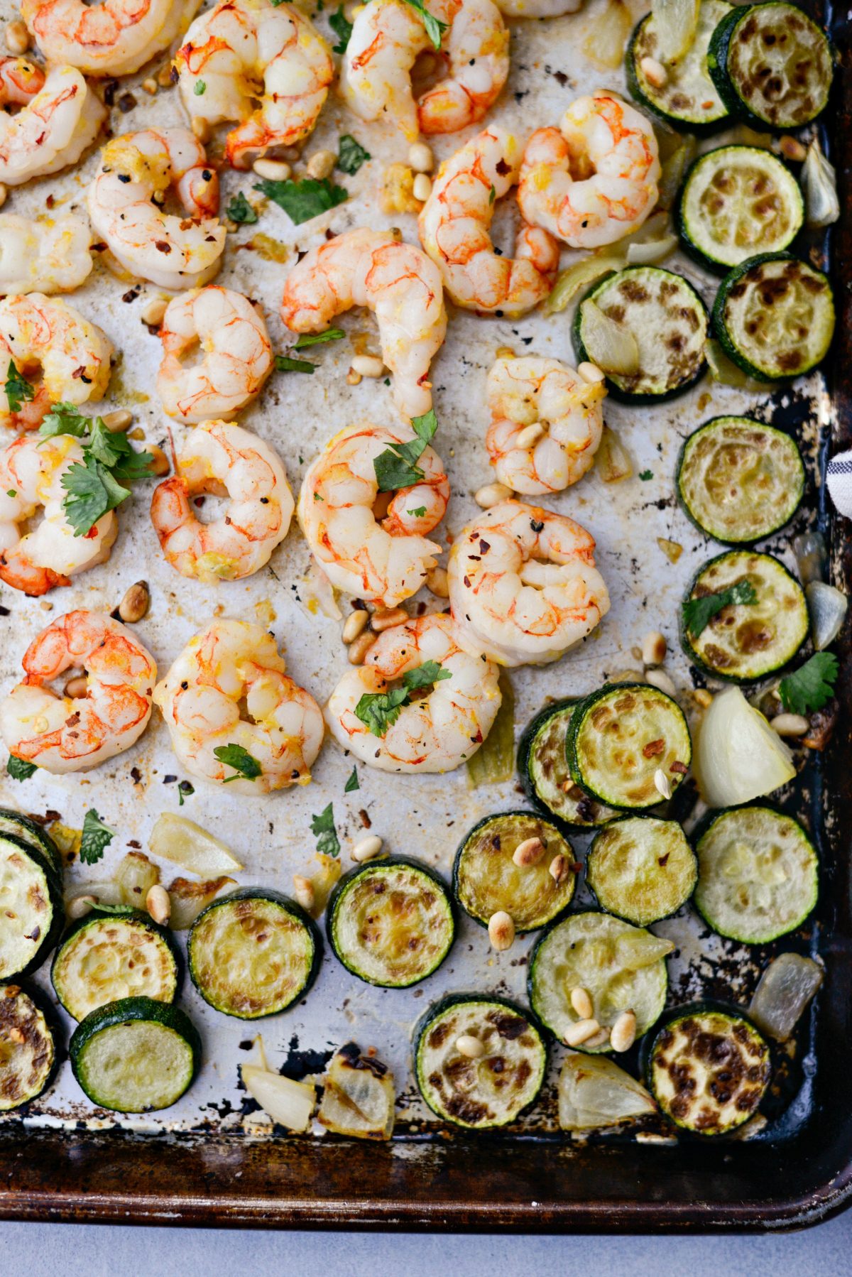 Sheet Pan Lemon Garlic Shrimp and Zucchini