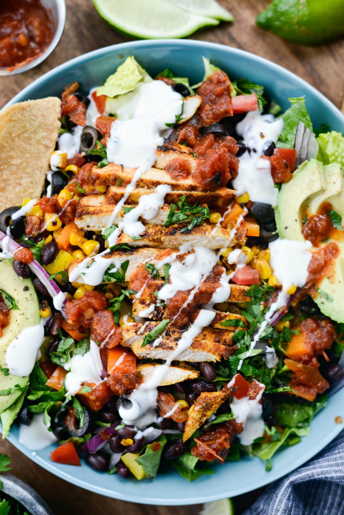 Southwest Chicken Salsa Ranch Taco Salad