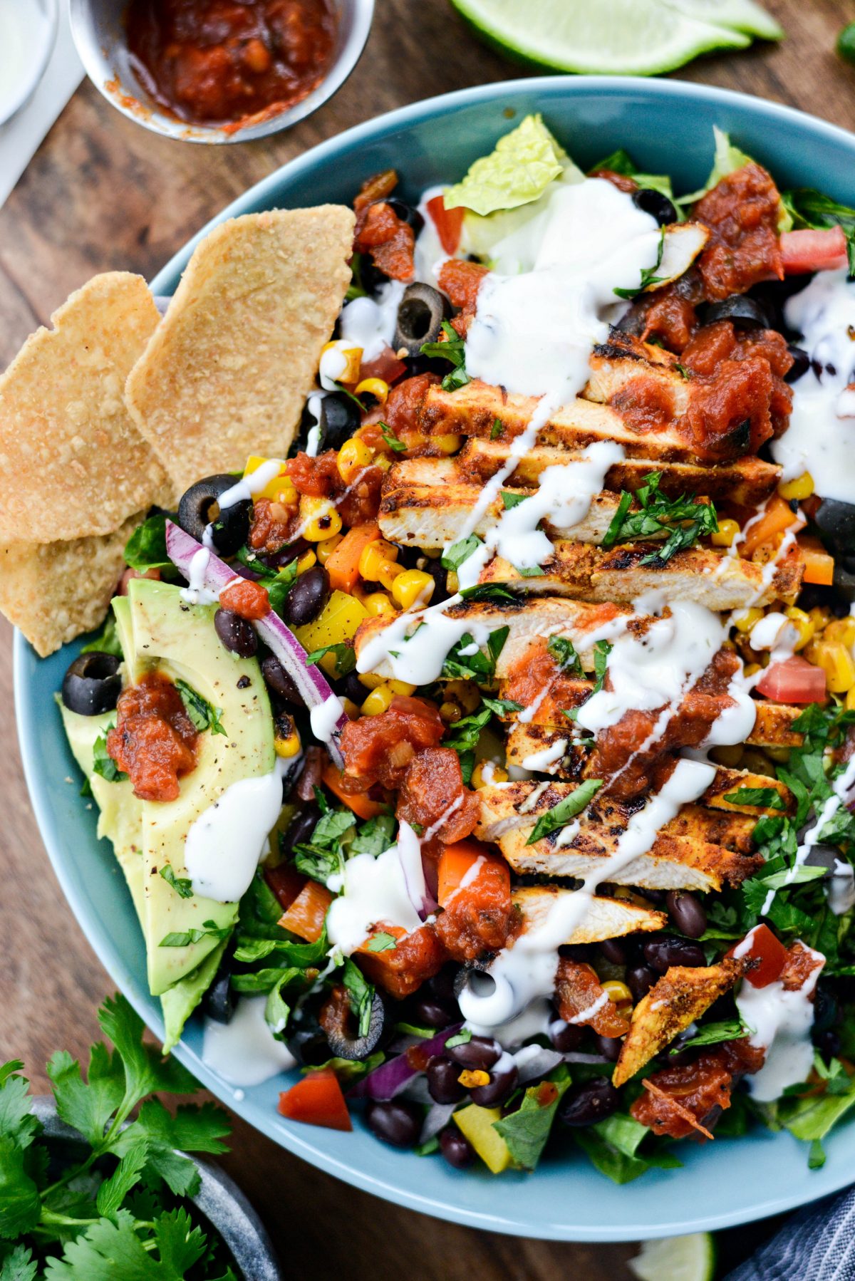 Southwest Chicken Salsa Ranch Taco Salad 