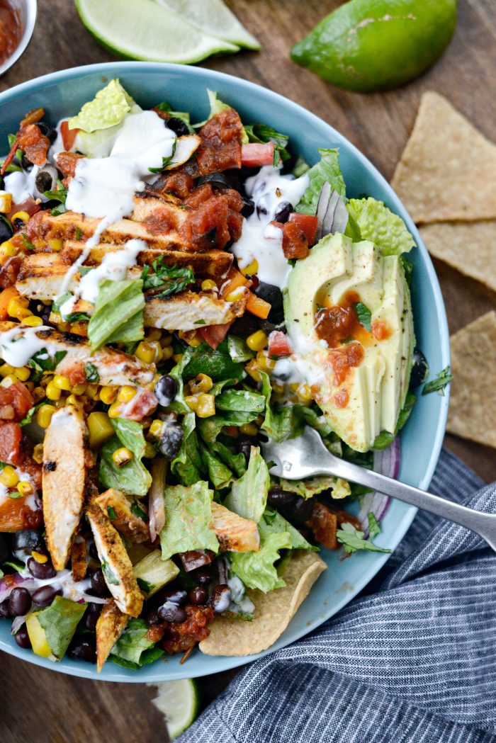 Southwest Chicken Salsa Ranch Taco Salad