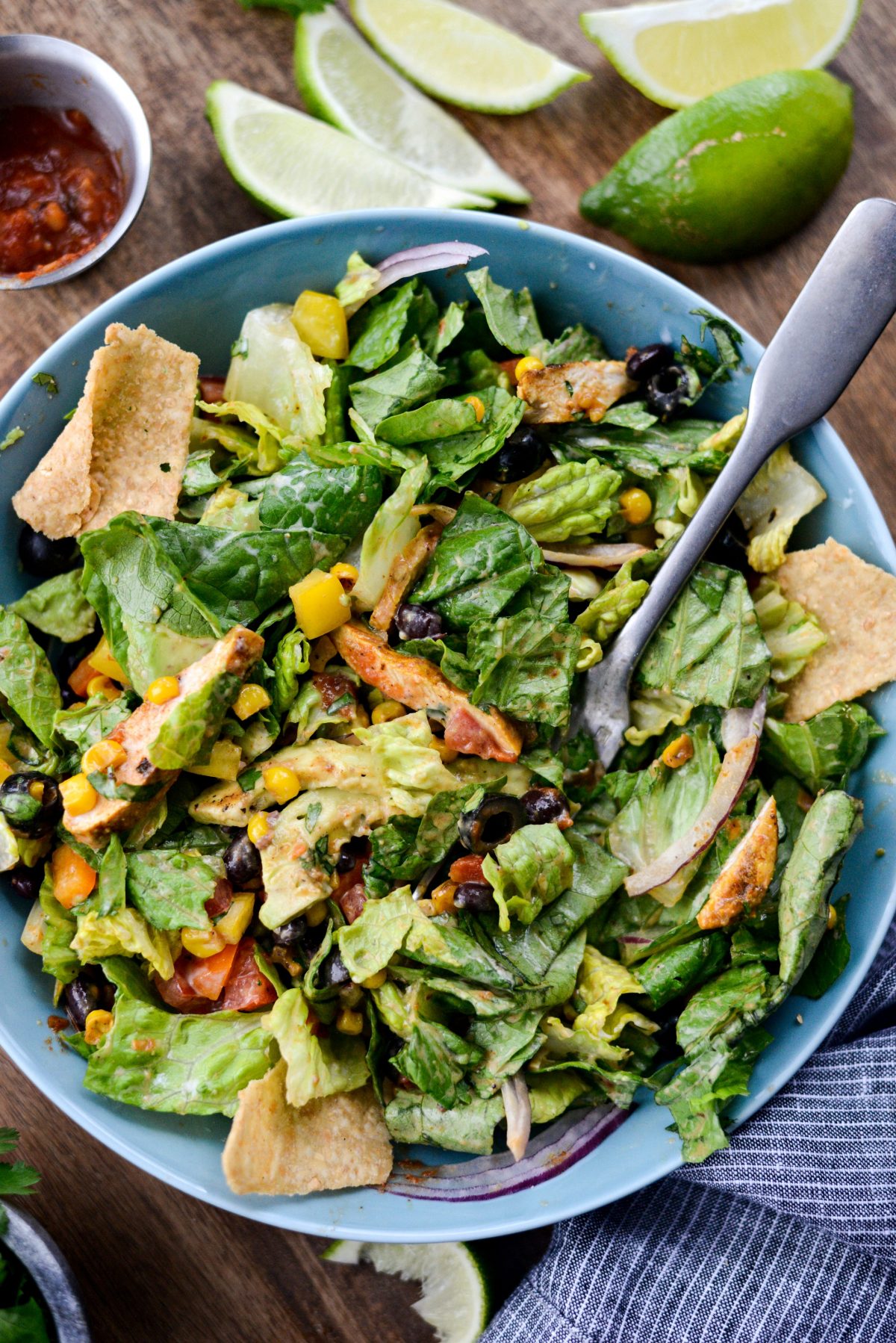 Southwest Chicken Salsa Ranch Taco Salad 