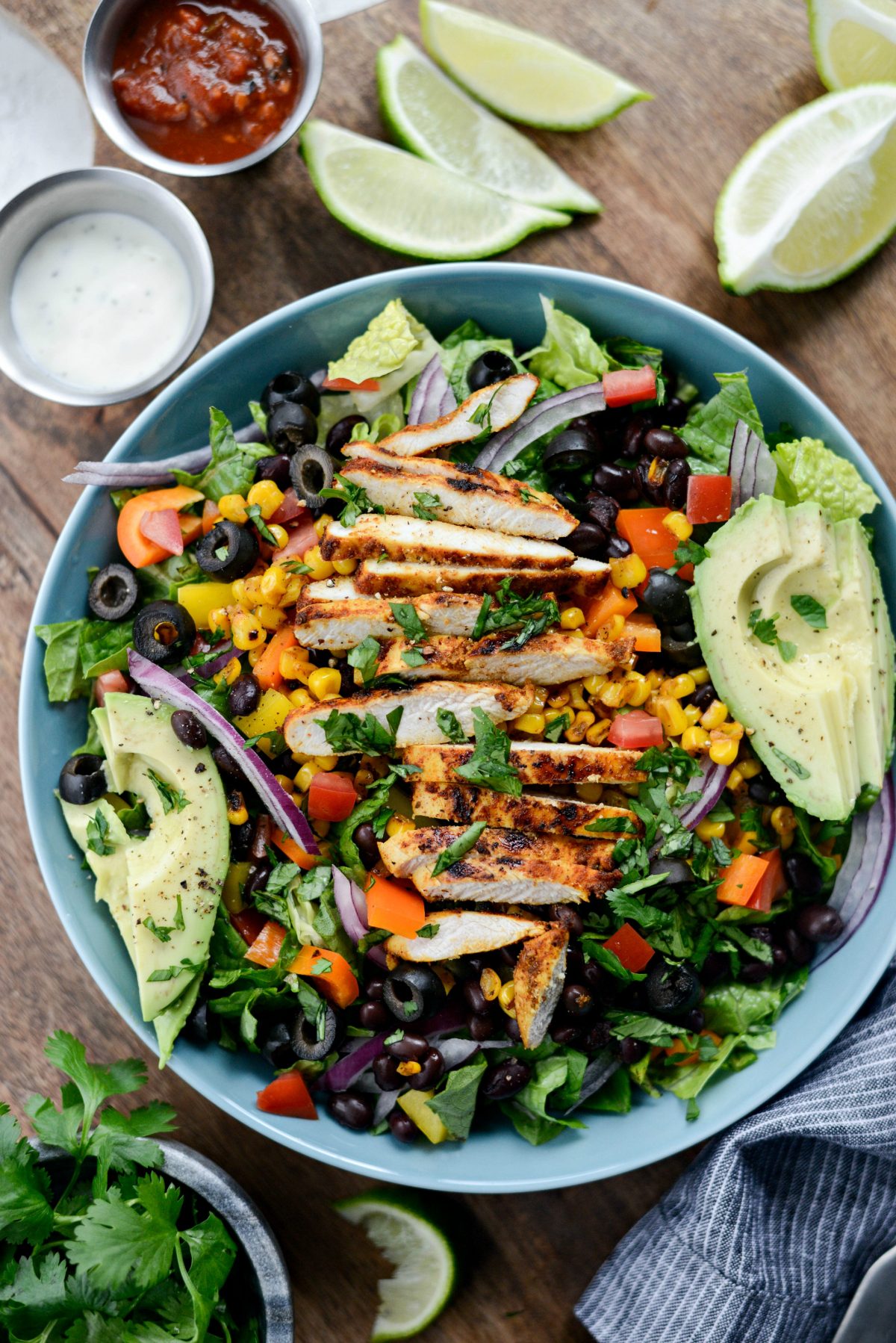 build the Southwest Chicken Salsa Ranch Taco Salad