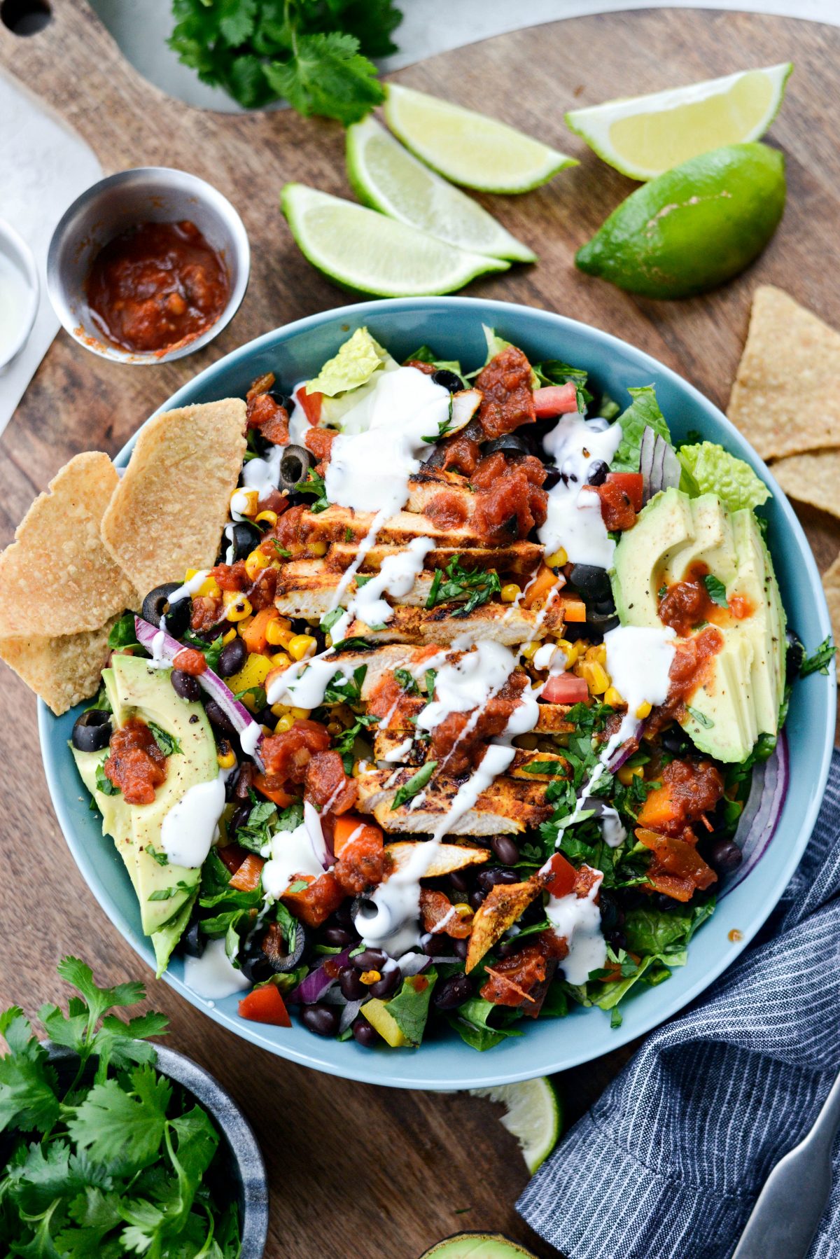 Southwest Chicken Salsa Ranch Taco Salad 