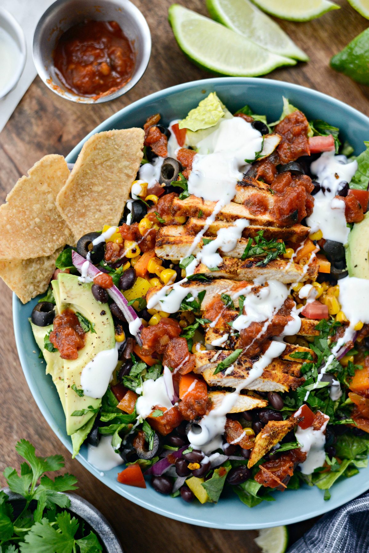 Southwest Chicken Salsa Ranch Taco Salad