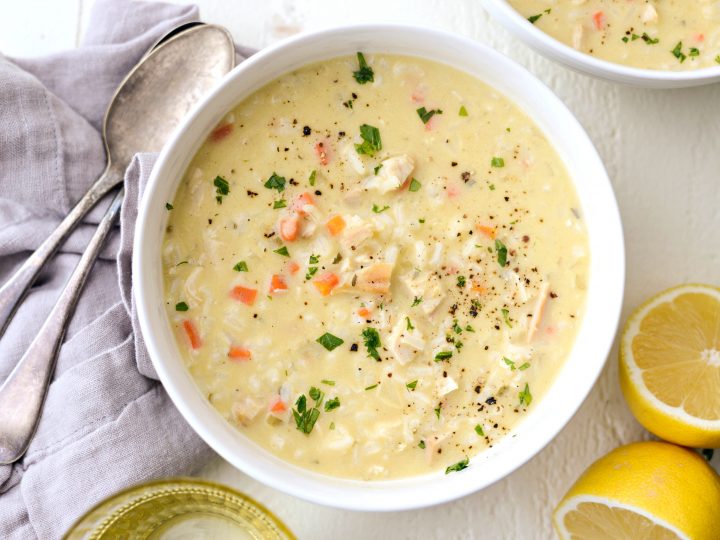 Creamy Chicken Lemon Rice Soup Simply Scratch