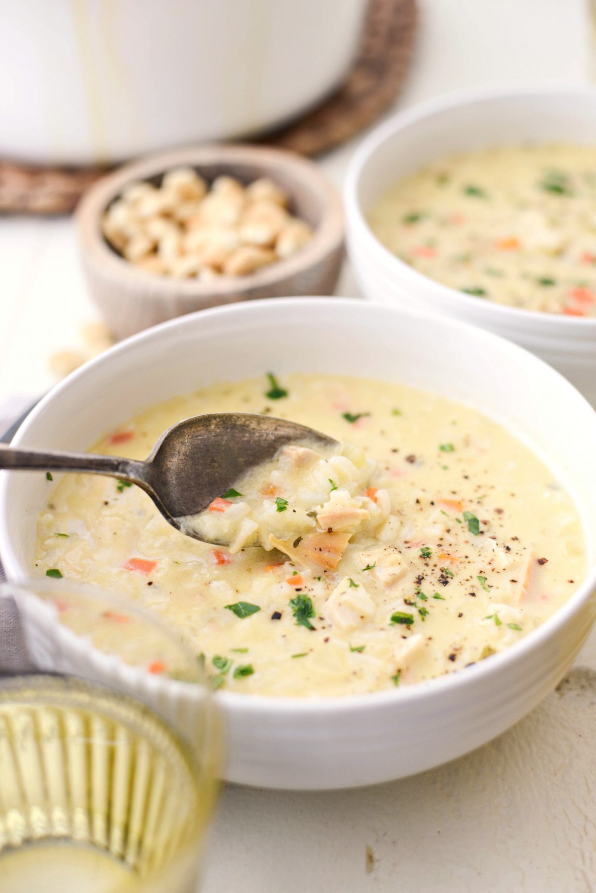 Creamy Chicken Lemon Rice Soup