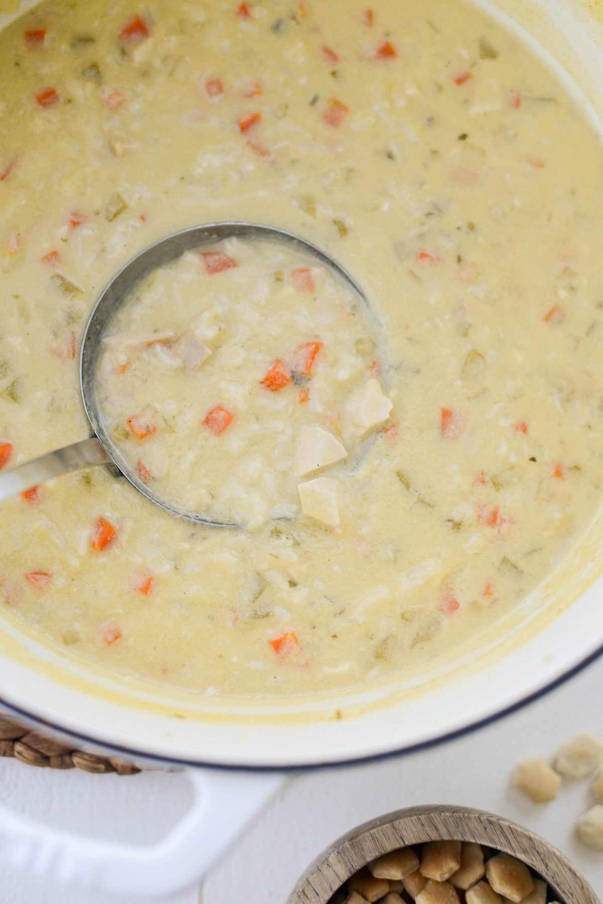 Creamy Chicken Lemon Rice Soup 