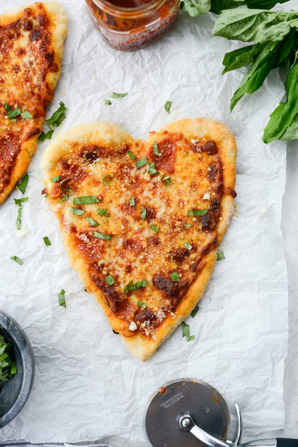 Heart Shaped Personal Pizzas