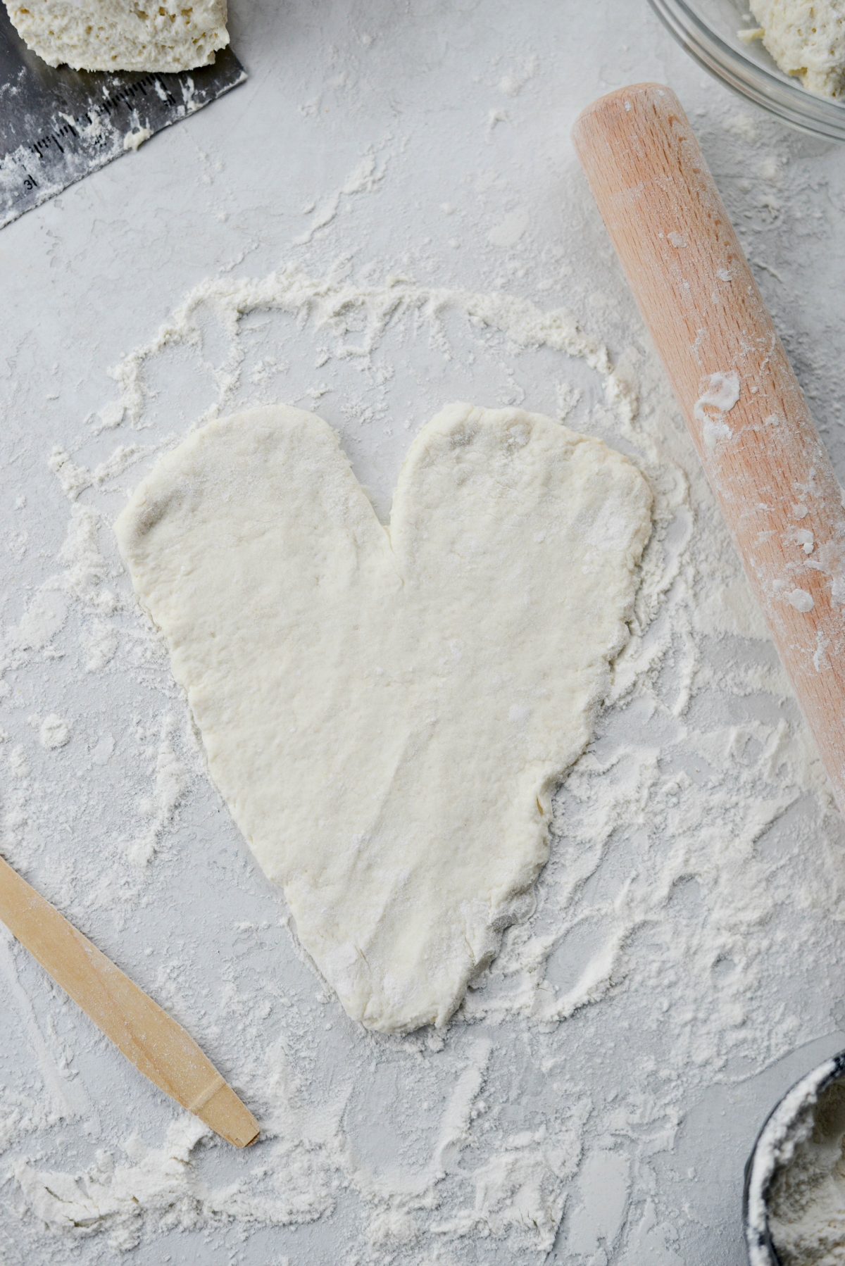 roll and then shape dough into a heart