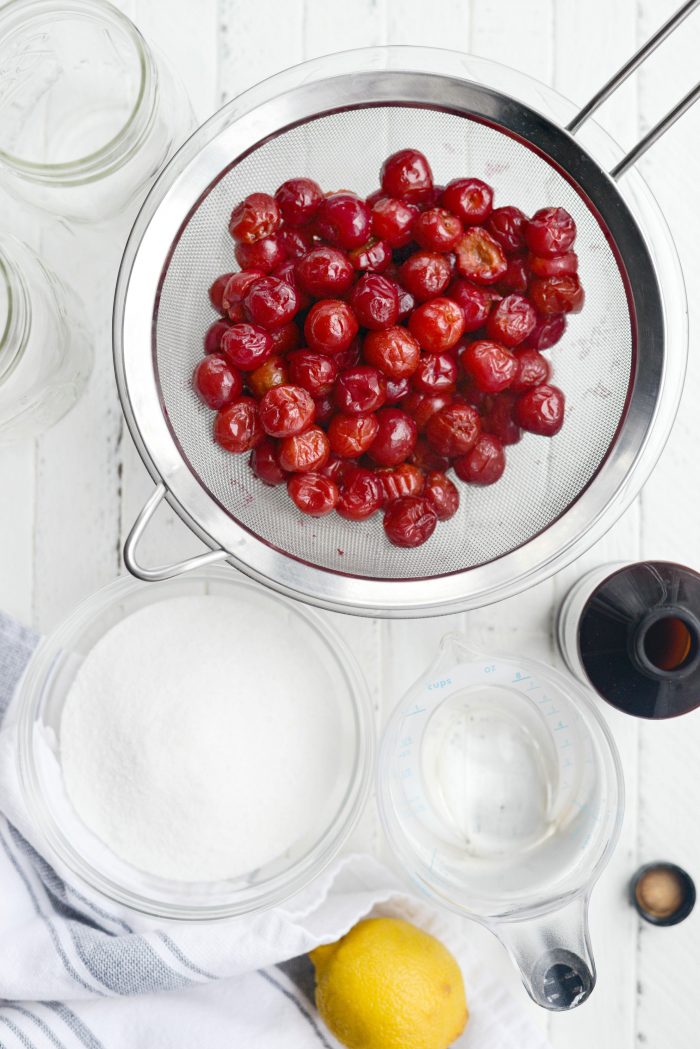 Homemade Maraschino Cherries ingredients