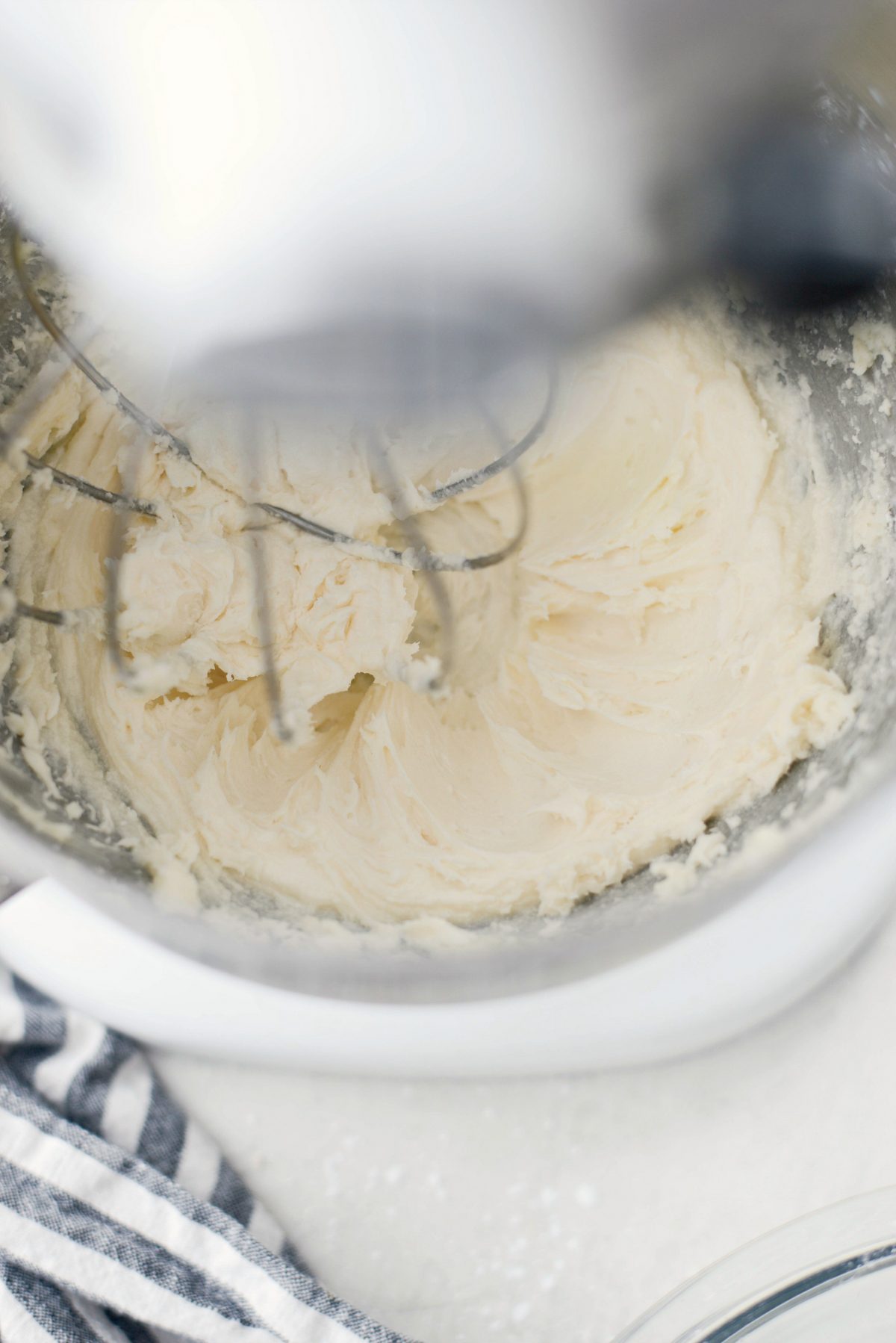 buttercream in mixer.