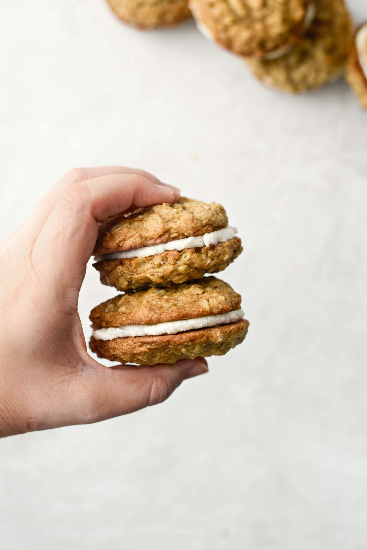 two Homemade Oatmeal Cream Pies