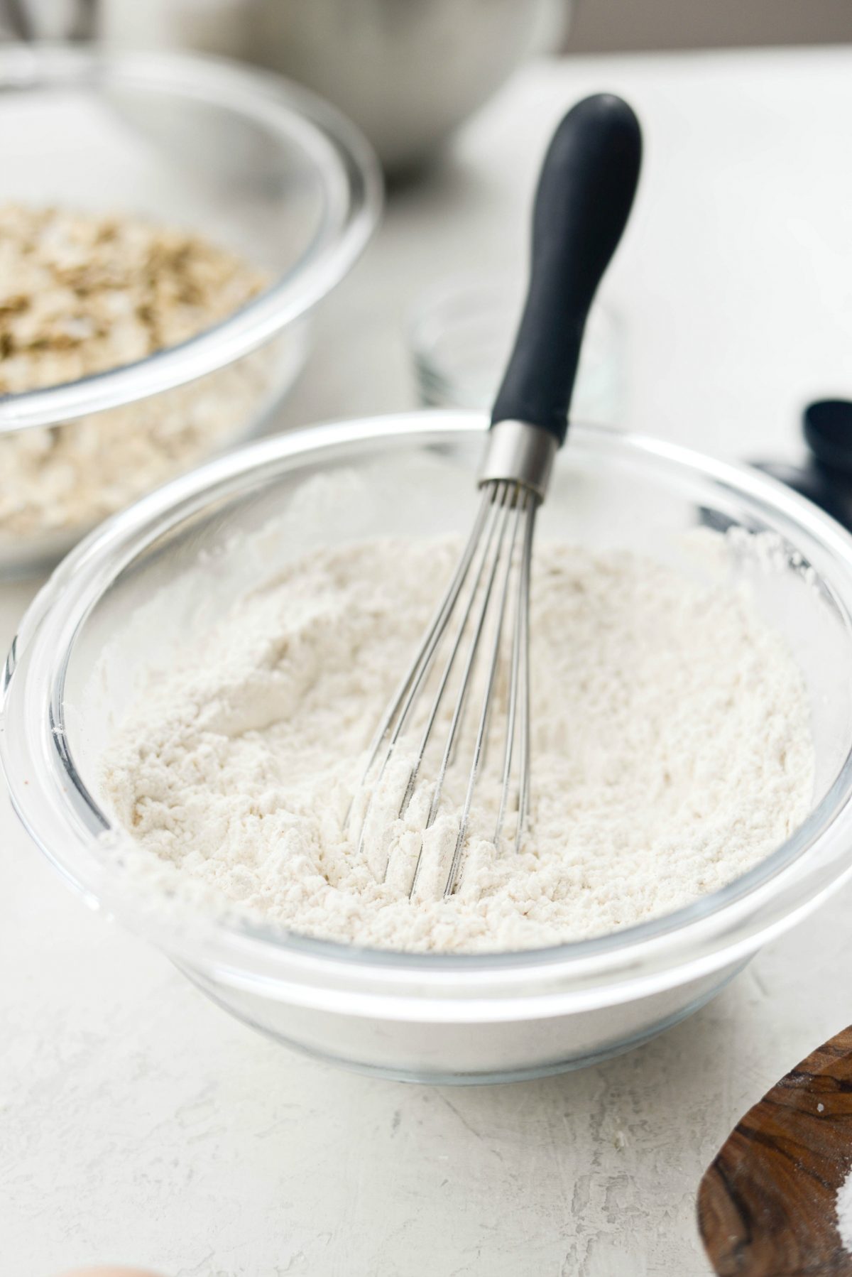 whisking together dry ingredients