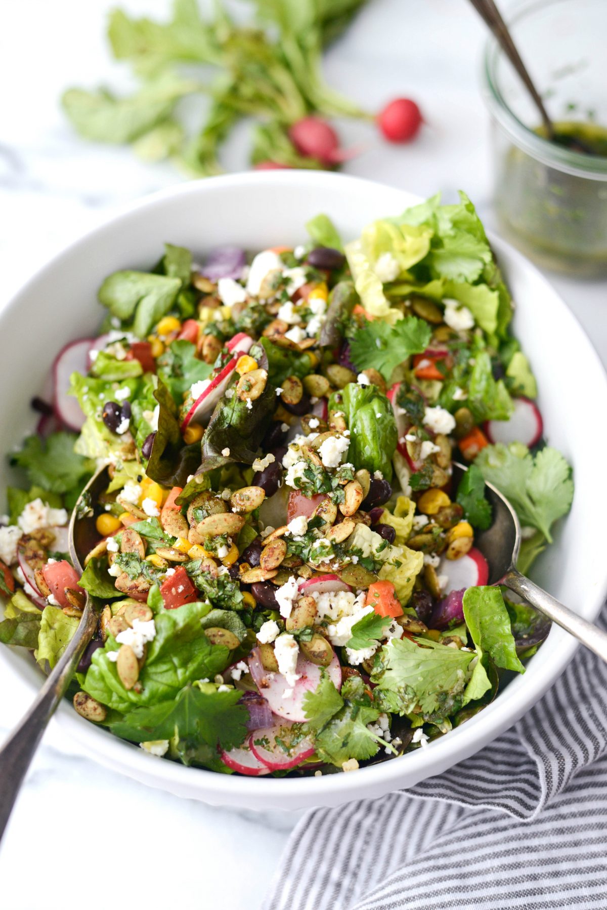 Honcho Chop Salad with serving spoons