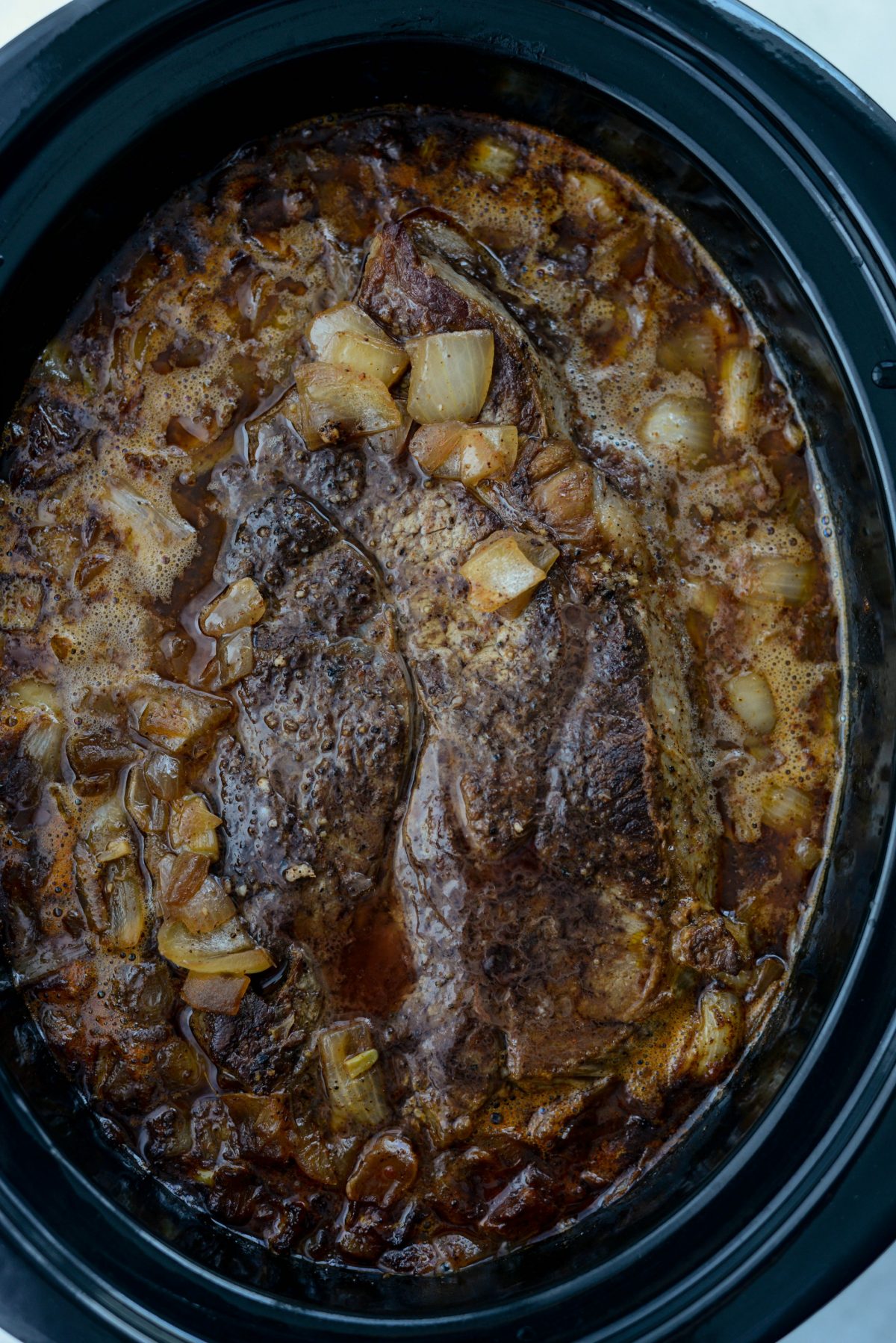 slowly cooked beef chuck roast.