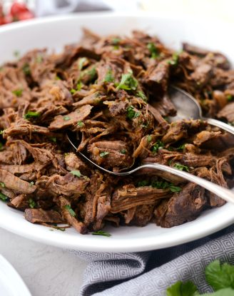 Slow Cooker Beef Barbacoa l SimplyScratch.com #beef #barbacoa #texmex #slowcooker #recipe #easy #shreddedbeef