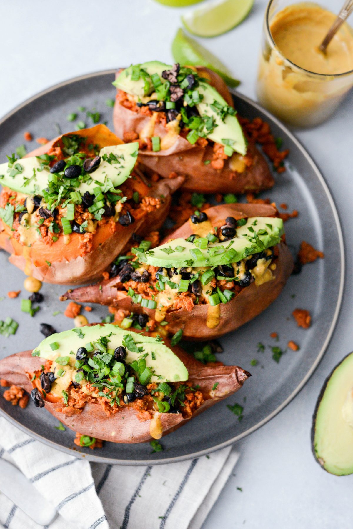 Vegetarian Chorizo Stuffed Sweet Potatoes