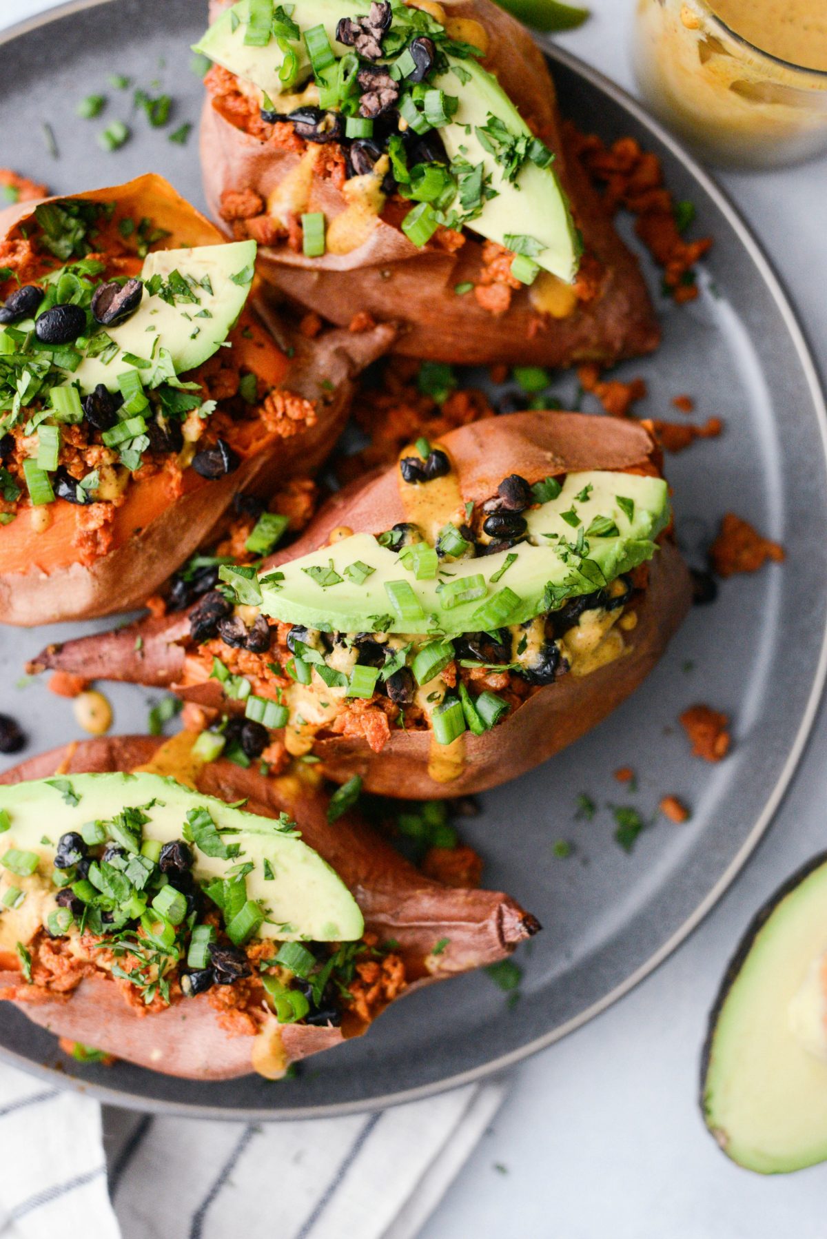 Vegetarian Chorizo Stuffed Sweet Potatoes