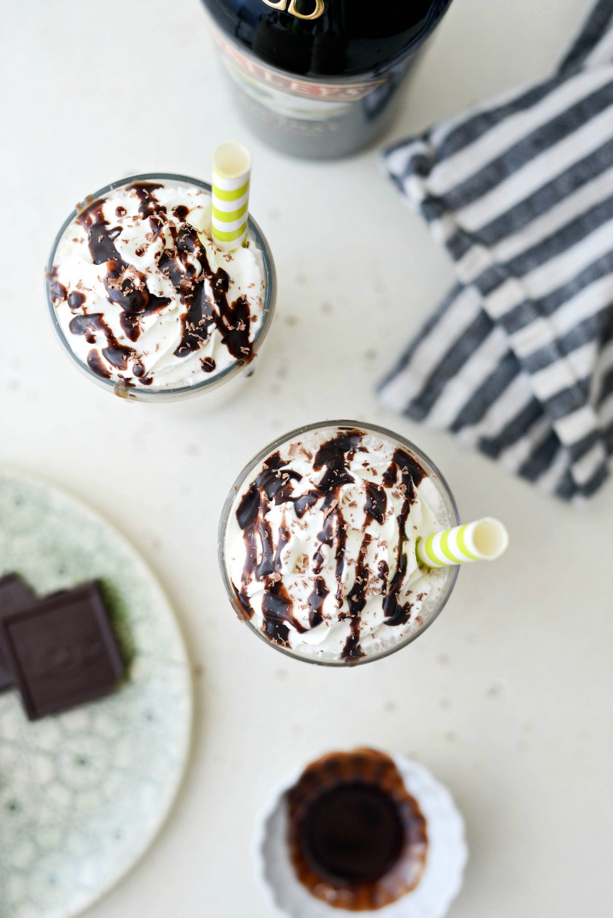 Baileys and Coffee Milkshake with straws