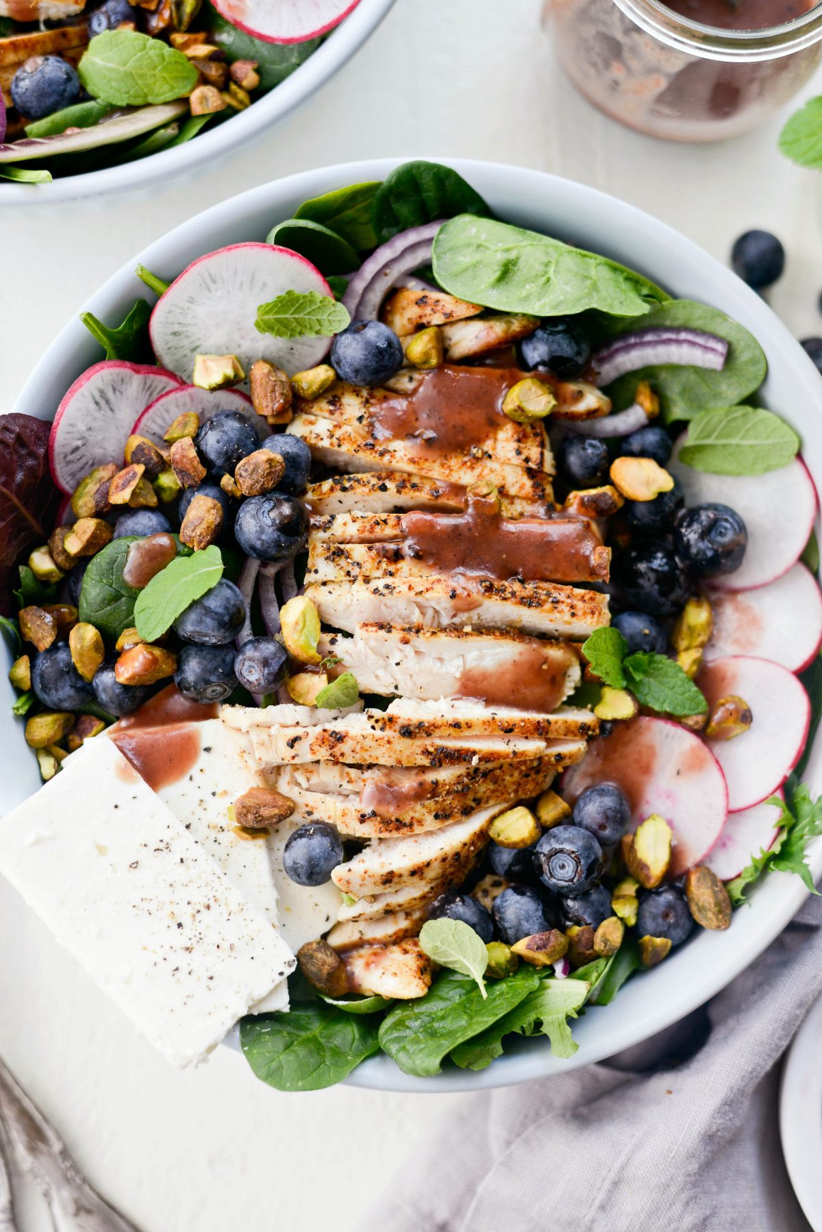 Chicken Blueberry Feta Salad with Pomegranate Jam Vinaigrette