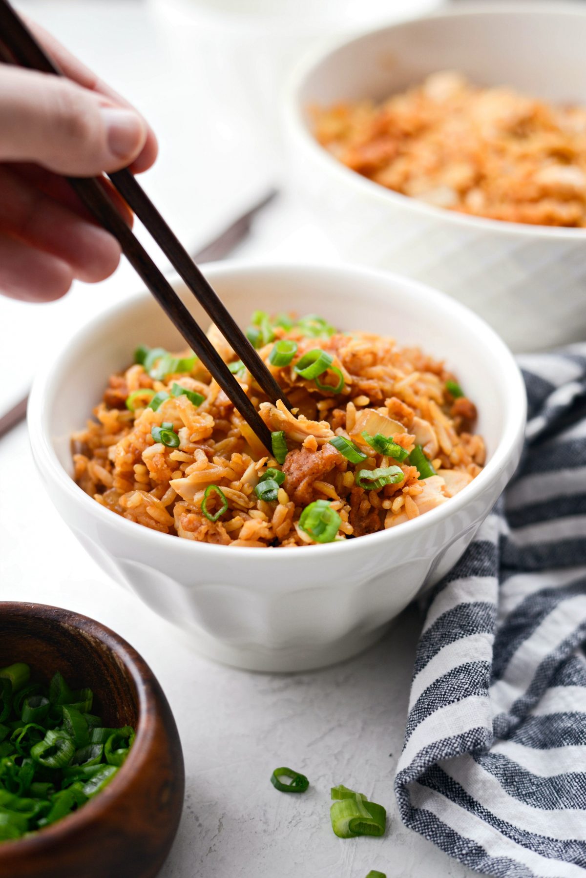 Crispy Fried Chicken Fried Rice l SimplyScratch.com #friedchicken #leftover #rice #friedrice #easy #quick #spicy