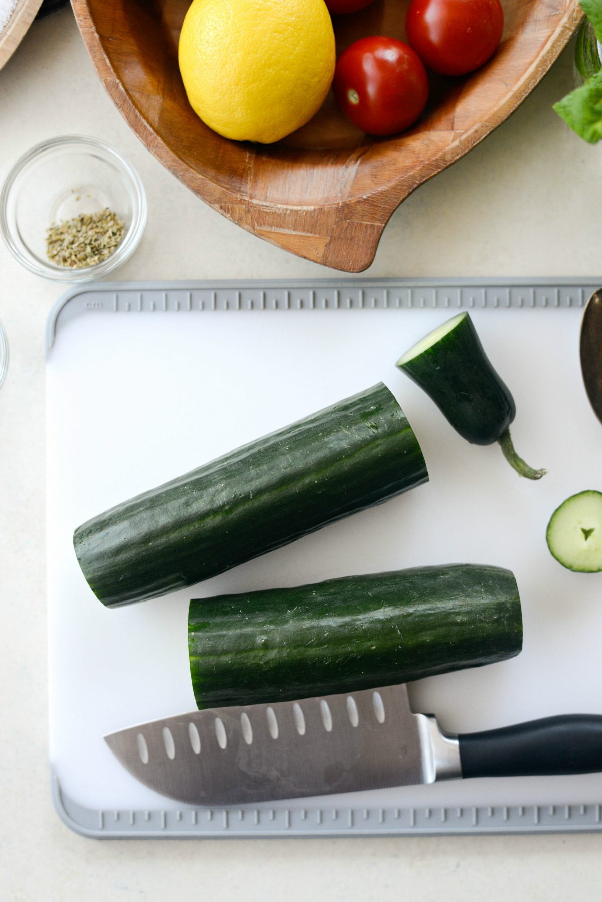 trimmed cucumber