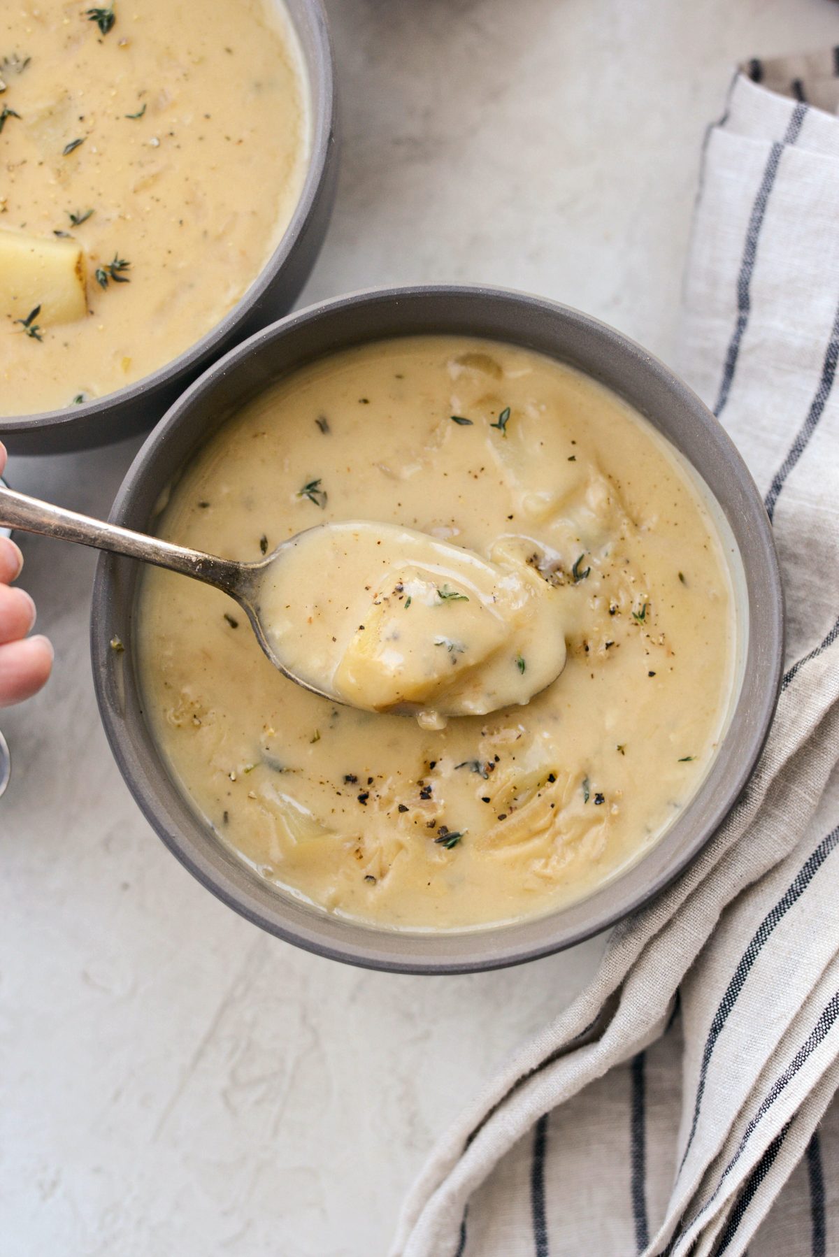 spoonful of French Onion Chowder