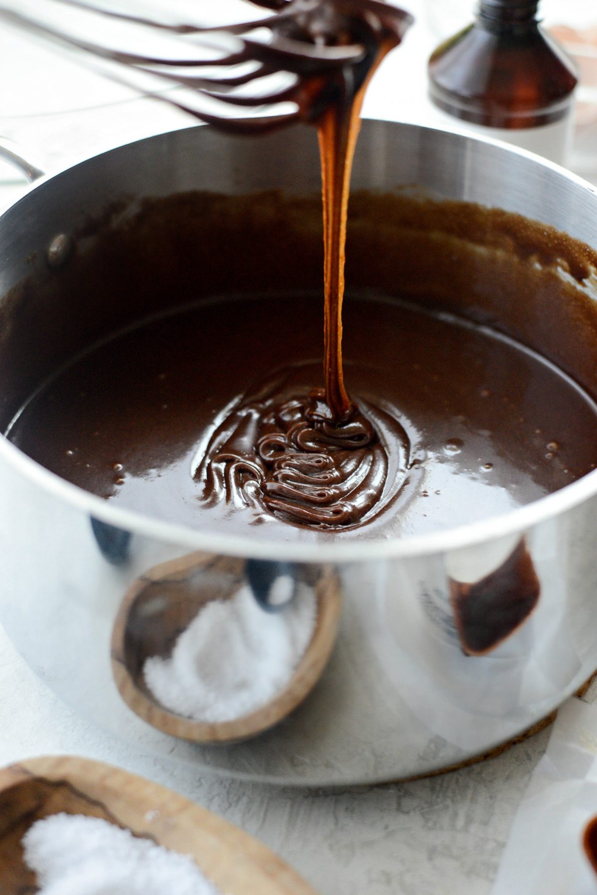 thick and glossy chocolate mixture