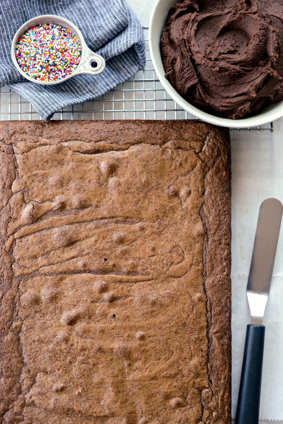 brownie on wire rack to cool