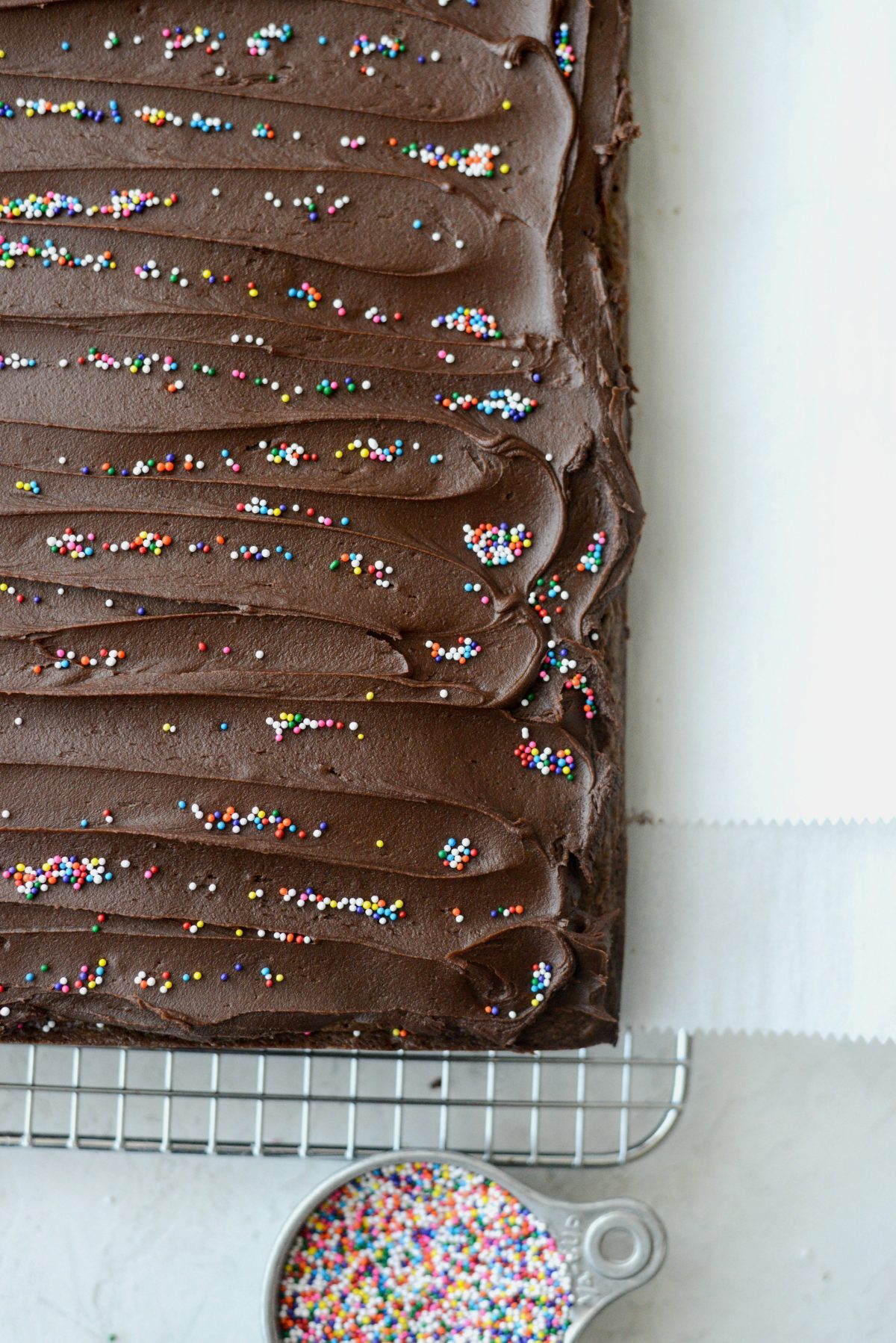 sprinkles on frosted Homemade Chocolate Brownies