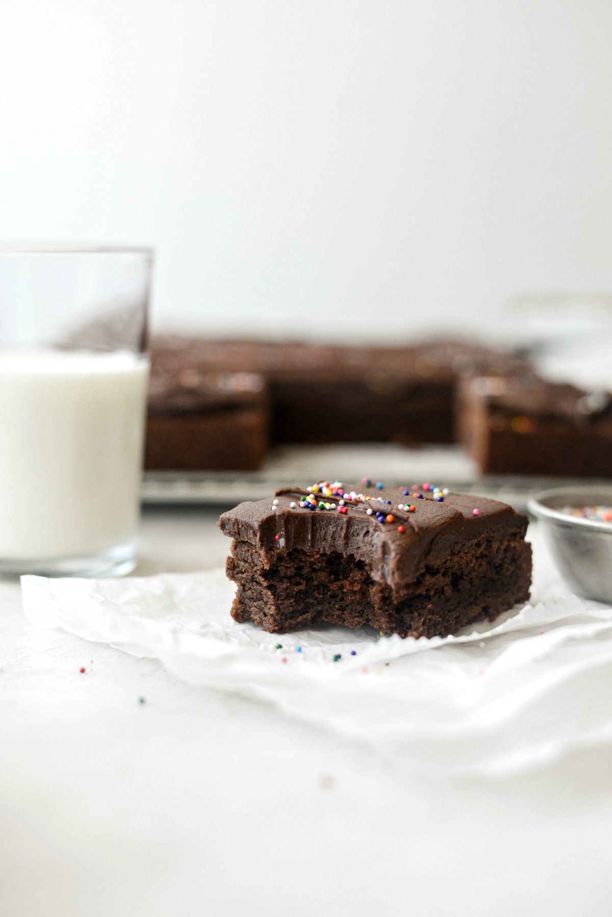 bite of Homemade Chocolate Brownies