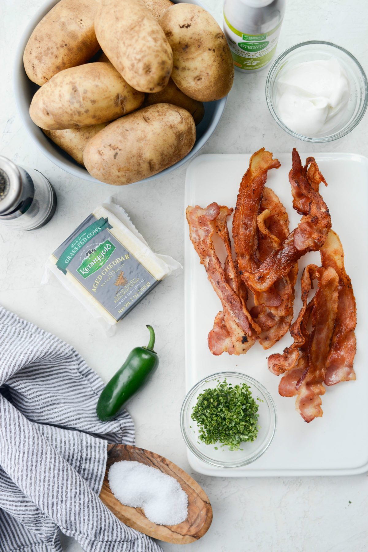 Irish Cheddar Bacon Jalapeño Potato Skins ingredients
