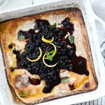 Lemon Ricotta Puff Pancake l SimplyScratch.com #ricotta #lemon #pancake #breakfast #wildblueberries