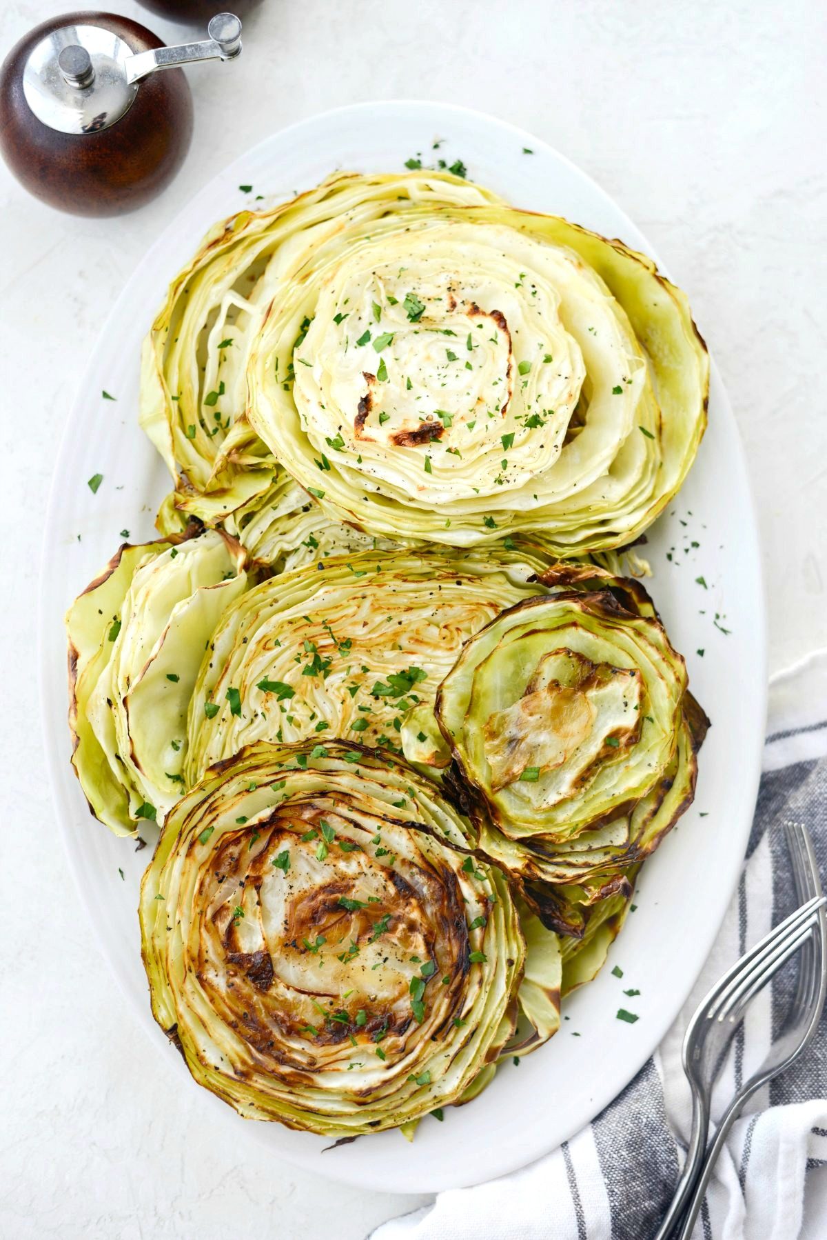 platter of Roasted Cabbage Steaks