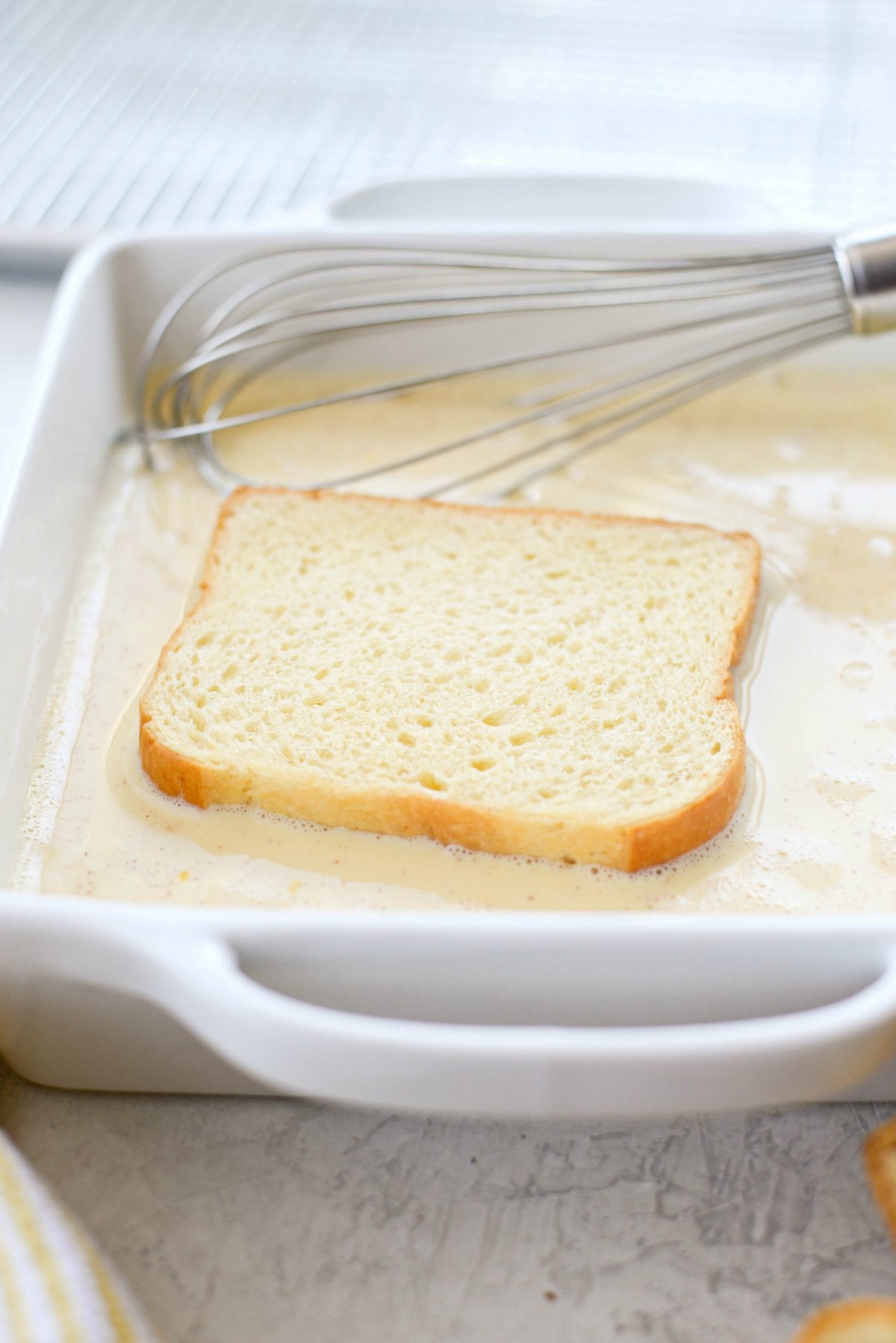 dip bread into custard