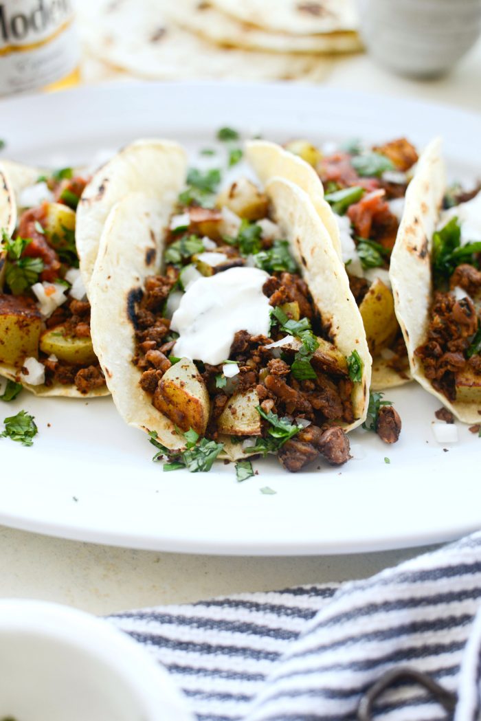 Vegan Chorizo and Crispy Potato Tacos