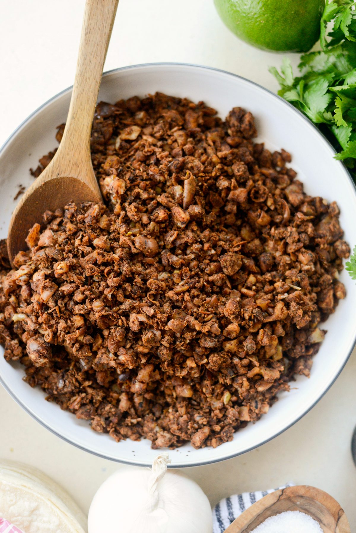 Vegan Chorizo in skillet