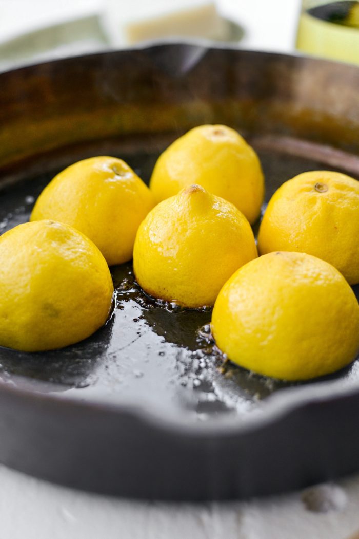 charring lemons in cast iron skillet