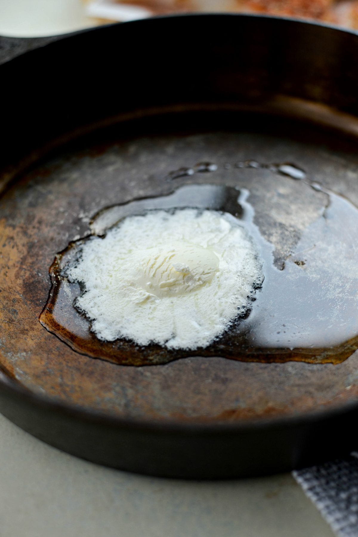 melt butter in a skillet.