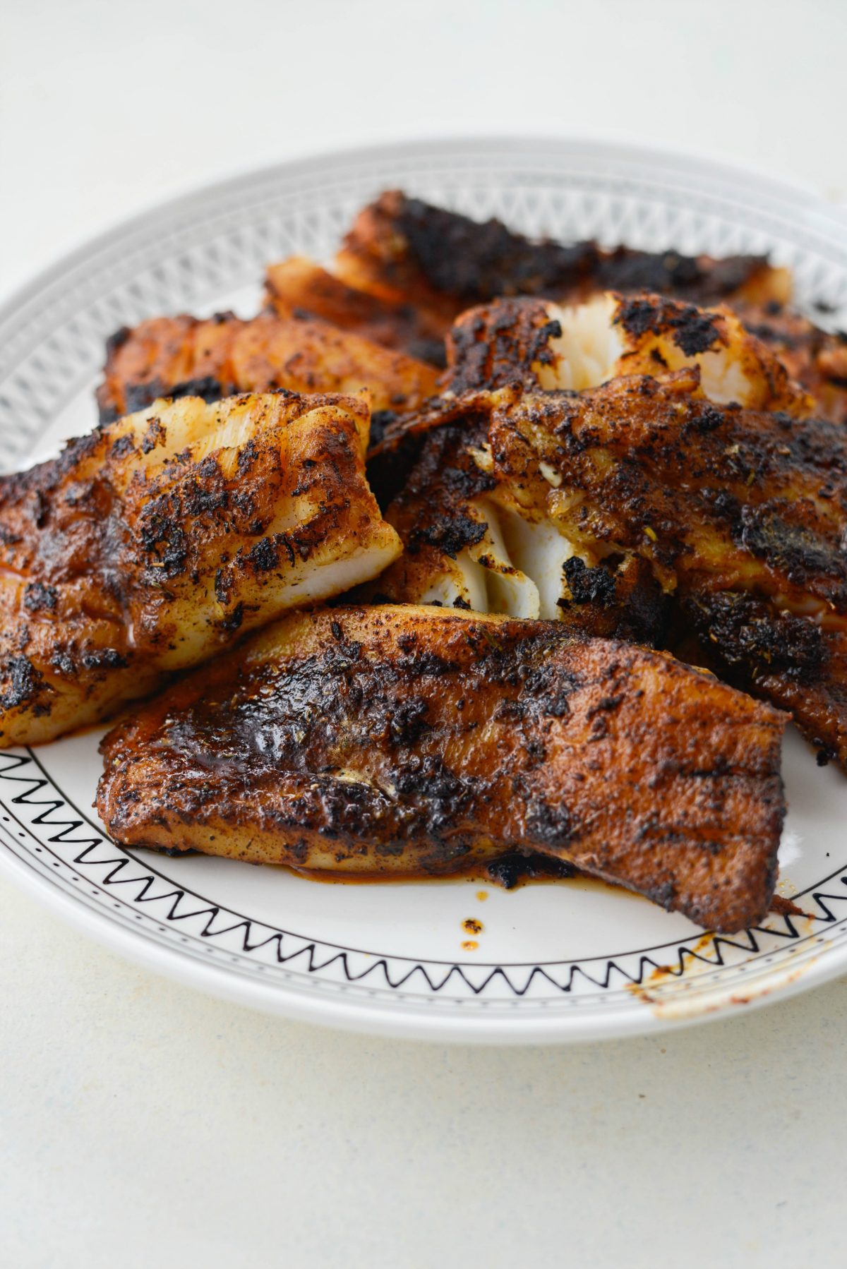 plate of Blackened Fish.