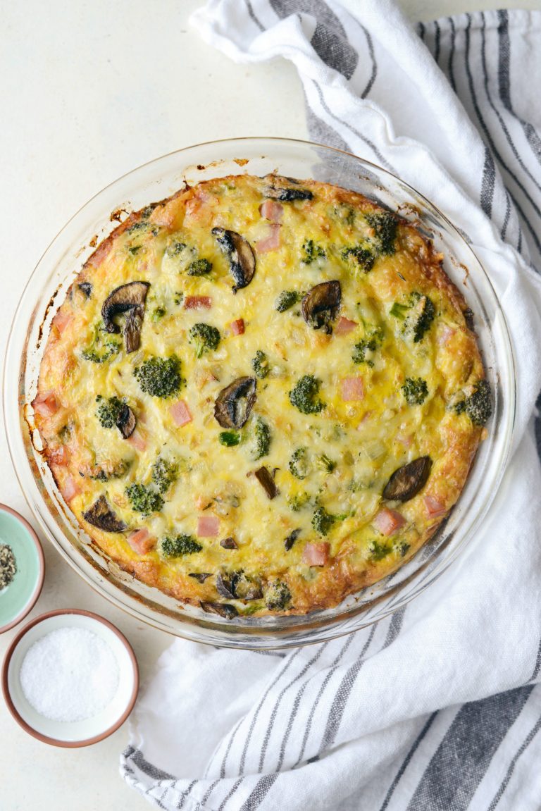 Broccoli Ham and Swiss Crustless Quiche Simply Scratch