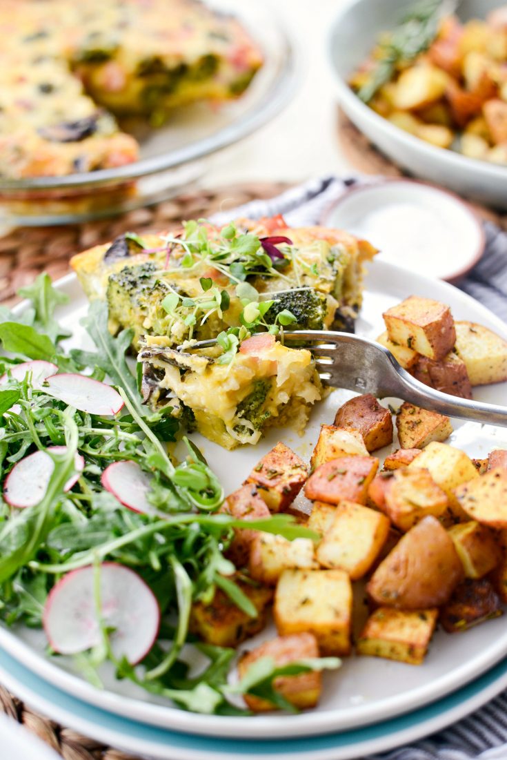 Broccoli Ham and Swiss Crustless Quiche Simply Scratch