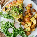 Broccoli Ham and Swiss Crustless Quiche l SimplyScratch.com #easter #brunch #mothersday #ham #broccoli #swiss #quiche