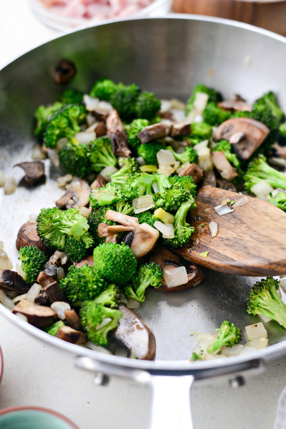 sautéed broccoli, onions and mushrooms.