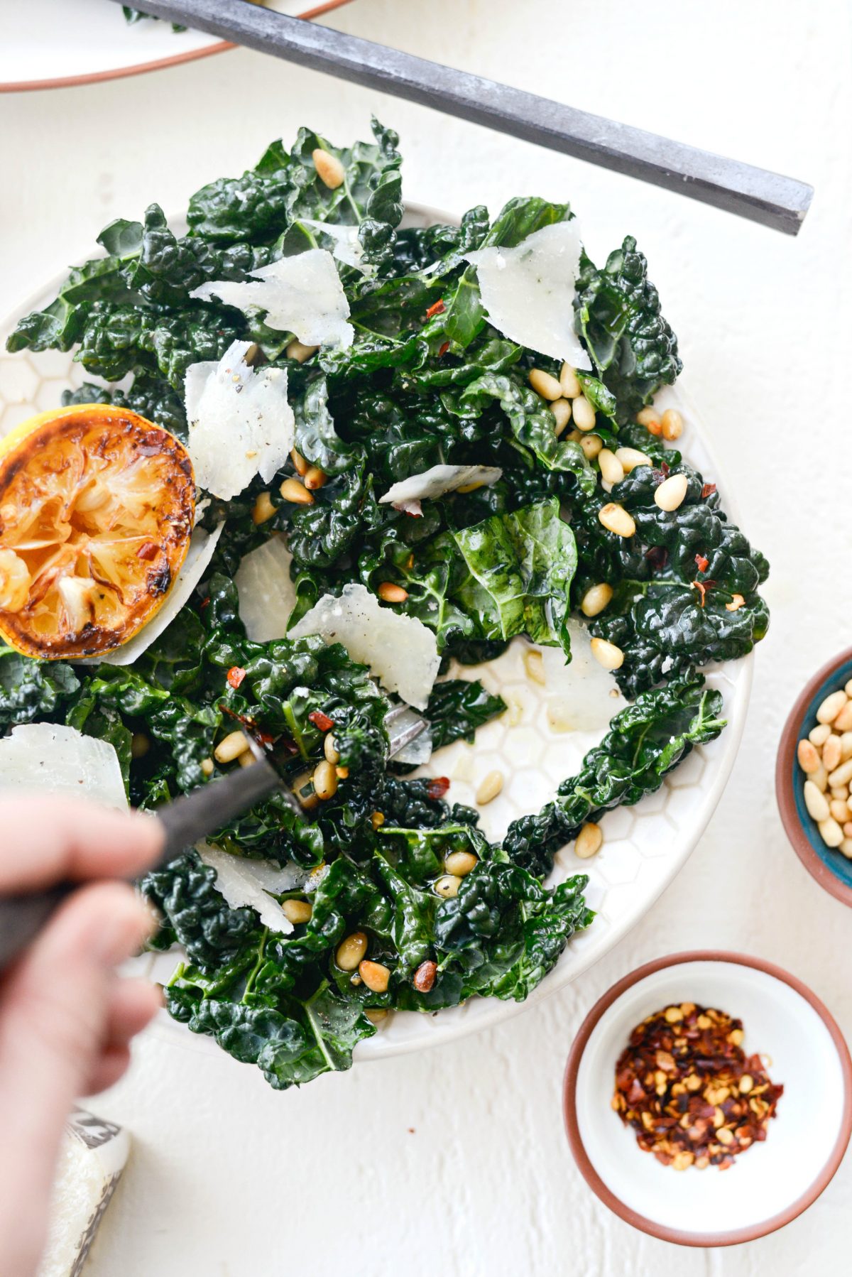 Charred Lemon and Tuscan Kale Salad.