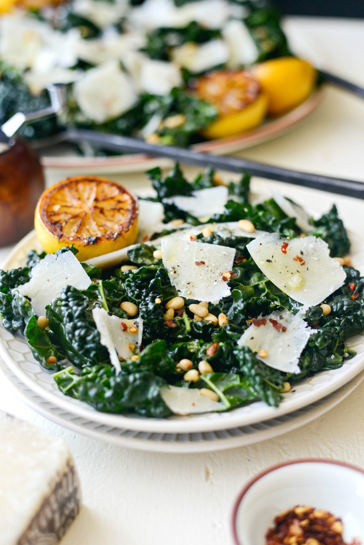 Charred Lemon and Tuscan Kale Salad.