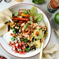 Chipotle Chicken Fajita Rice Bowls l SimplyScratch.com #chipotle #chicken #fajita #ricebowls #dinner #easy