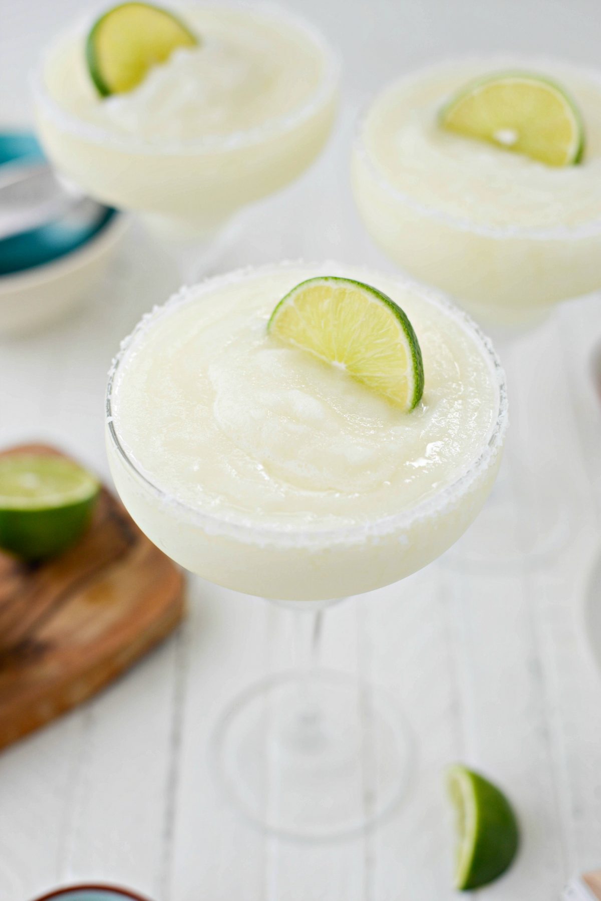 Frozen Margarita Slush in frosted glass.